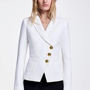 Smythe Wrap Blazer - WHITE